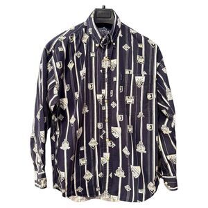 Chaps Ralph Lauren ski racing size‎ medium 100% cotton button down shirt